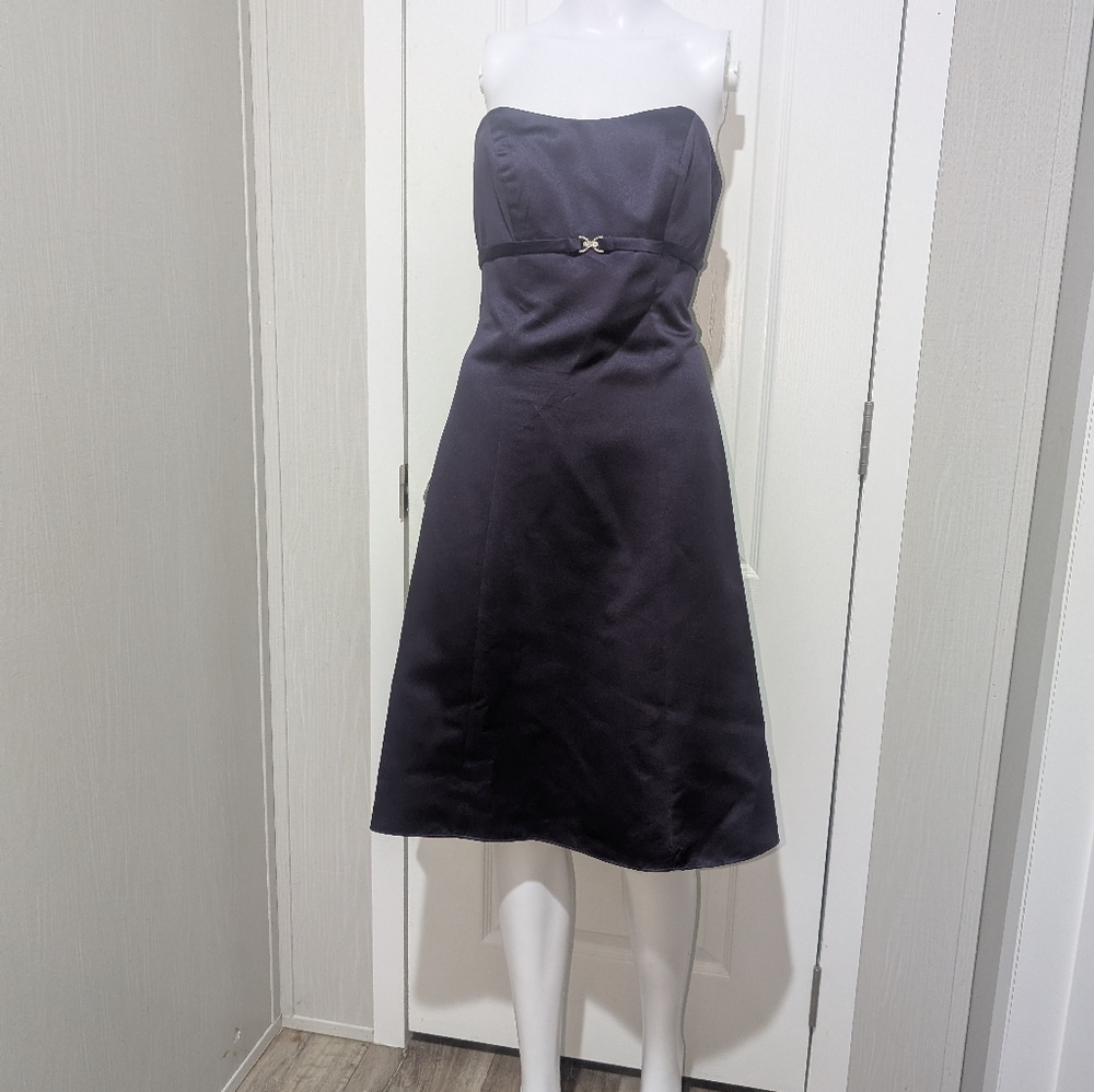 Elegant Strapless Royal Plum Purple Dress